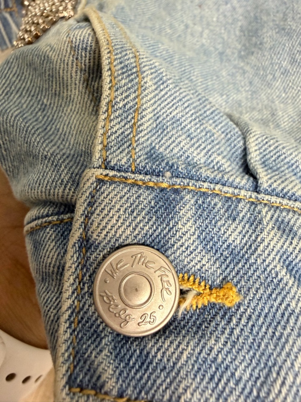 We The Free Light Blue Denim Jacket with Silver Hardware - Picture 8 of 10